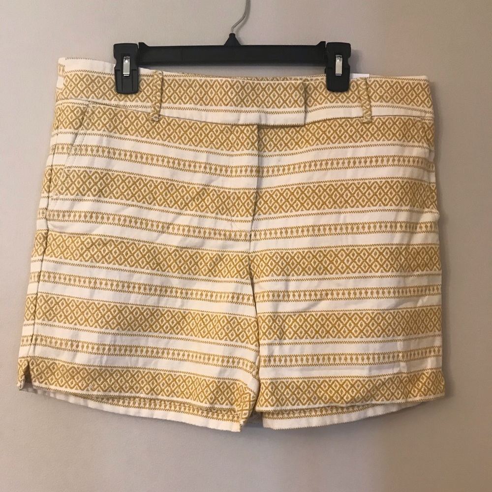 Ann Taylor Loft Yellow and Cream Shorts